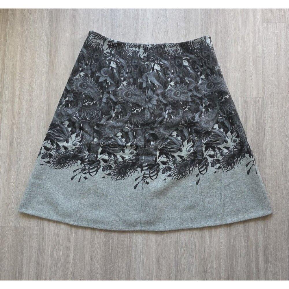 Talbots Wool Blend Skirt Womens 12‎ Peacock Floral Lined A-Line